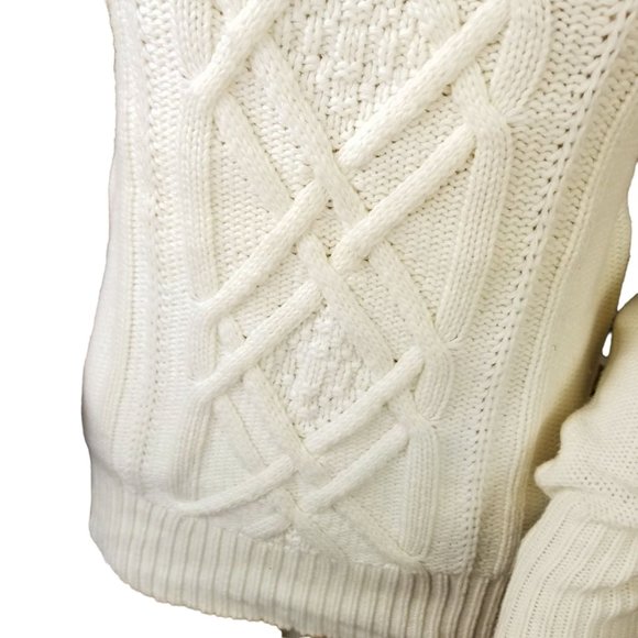 Cream J. Crew cable knit sweater size small - Picture 7 of 13